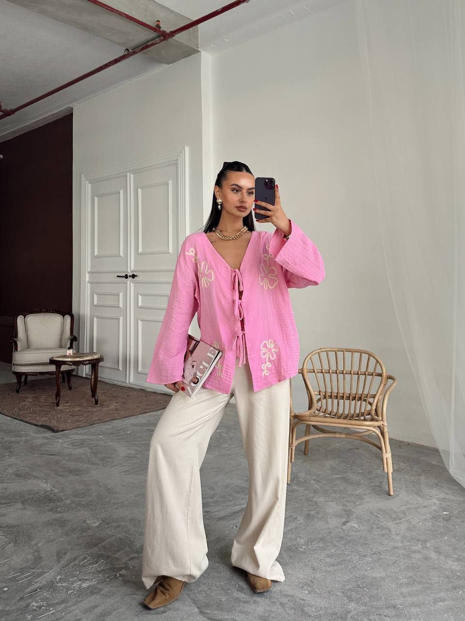 Luftiger Zweiteiler Pink