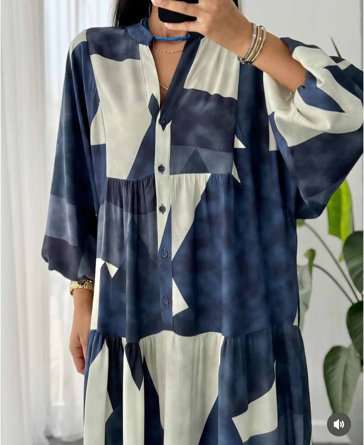 Luftiges Hemdblusenkleid Blau