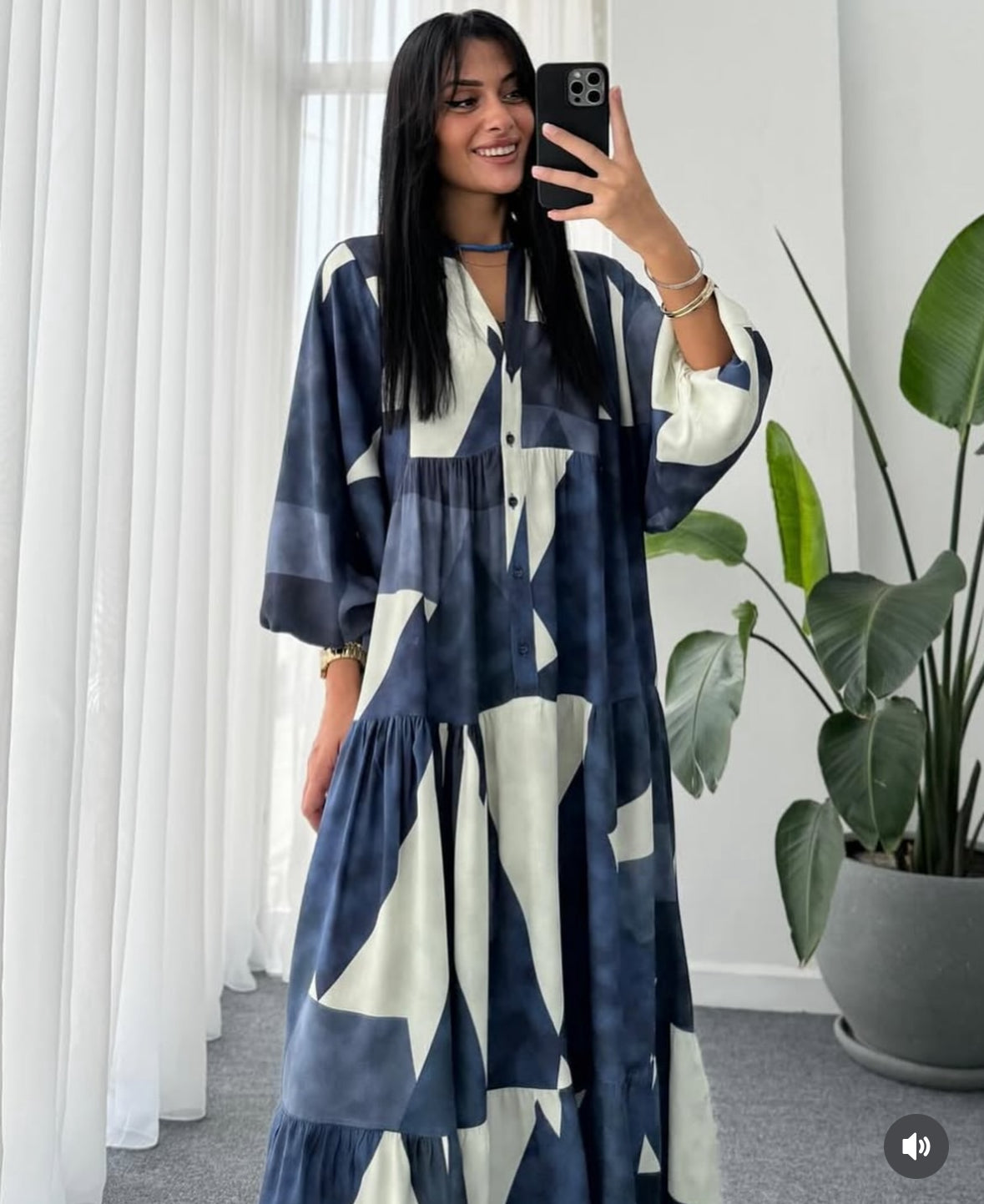 Luftiges Hemdblusenkleid Blau