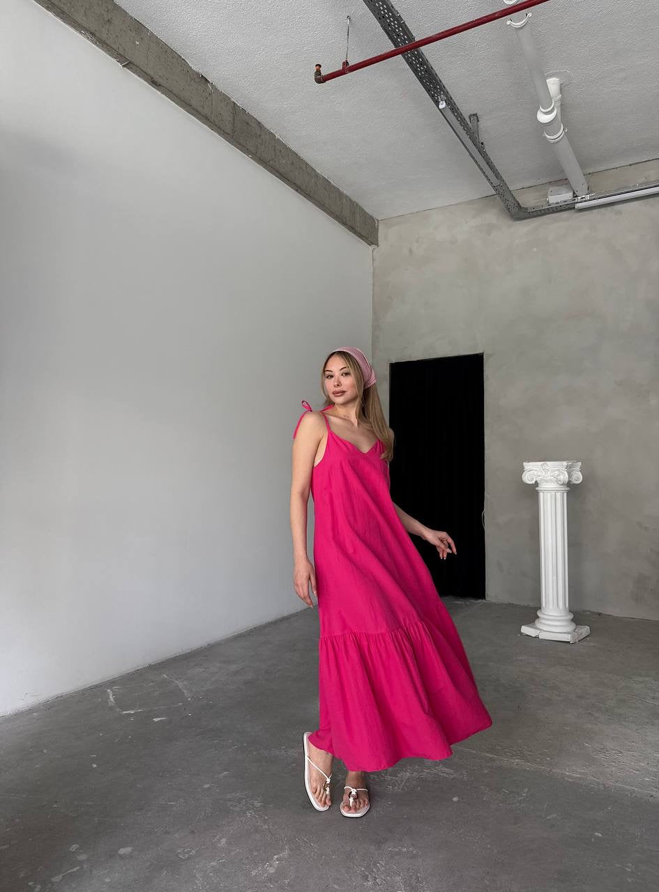 Luftiges Trägerkleid in Pink