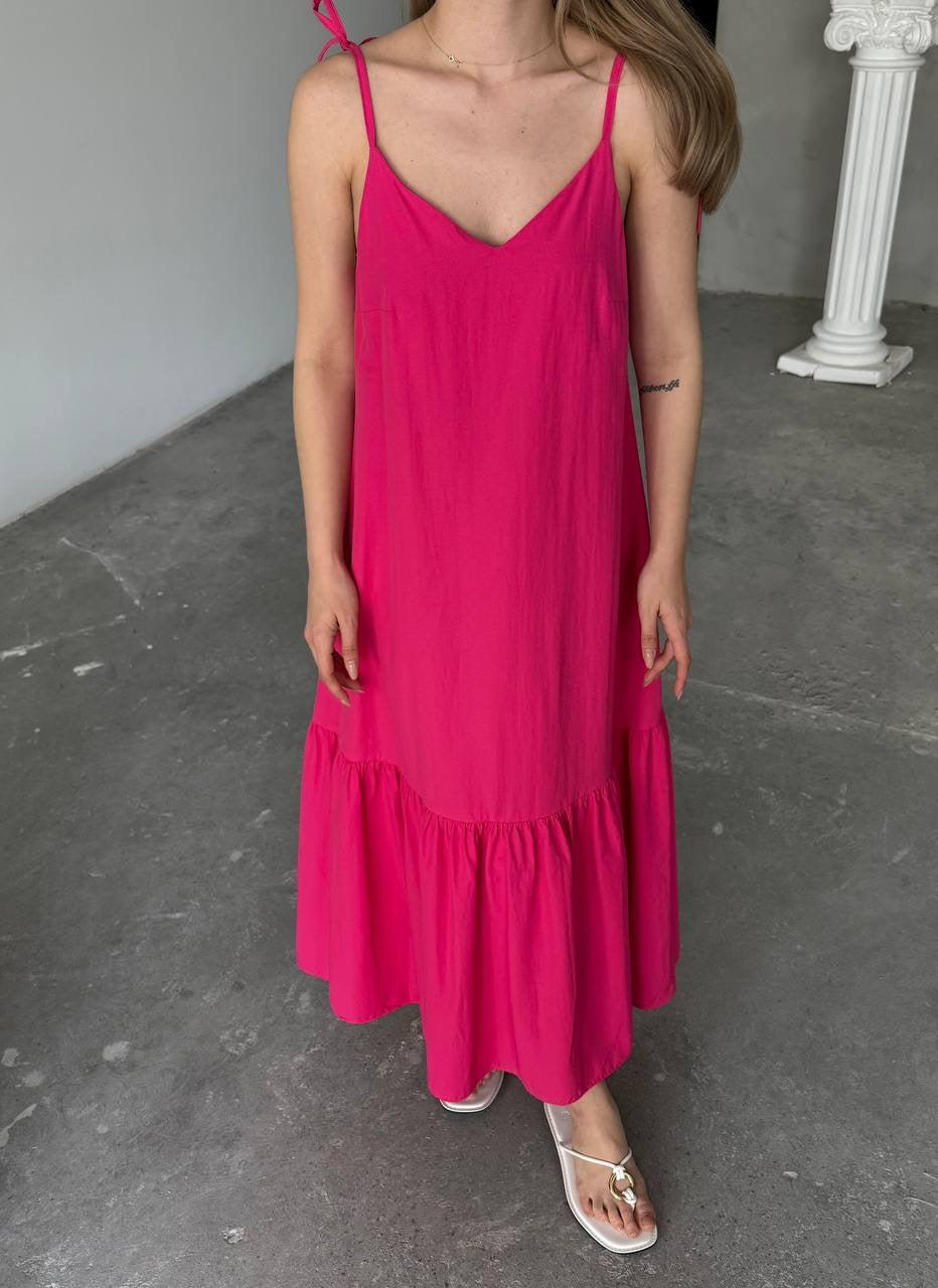Luftiges Trägerkleid in Pink