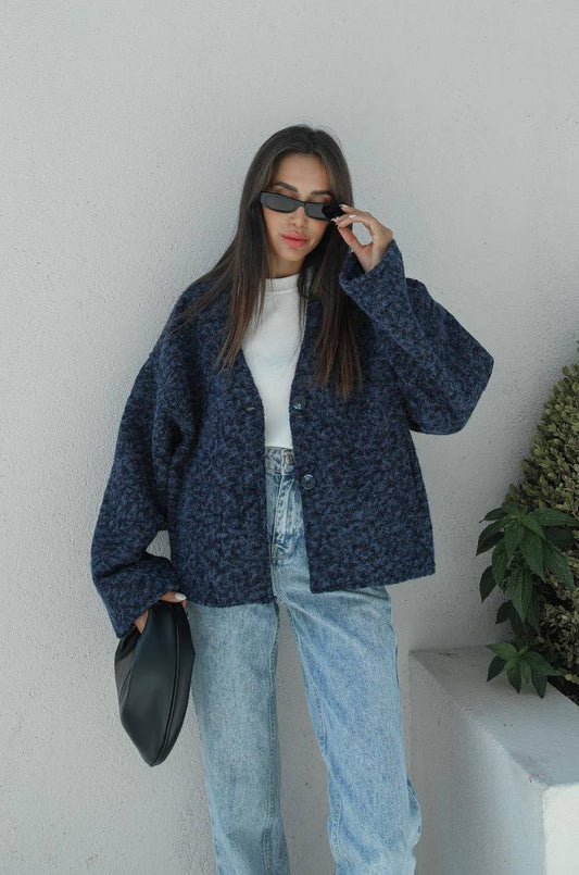 Oversized-Jacket in Blau