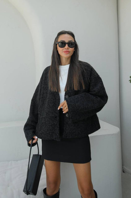 Oversized-Jacket Schwarz