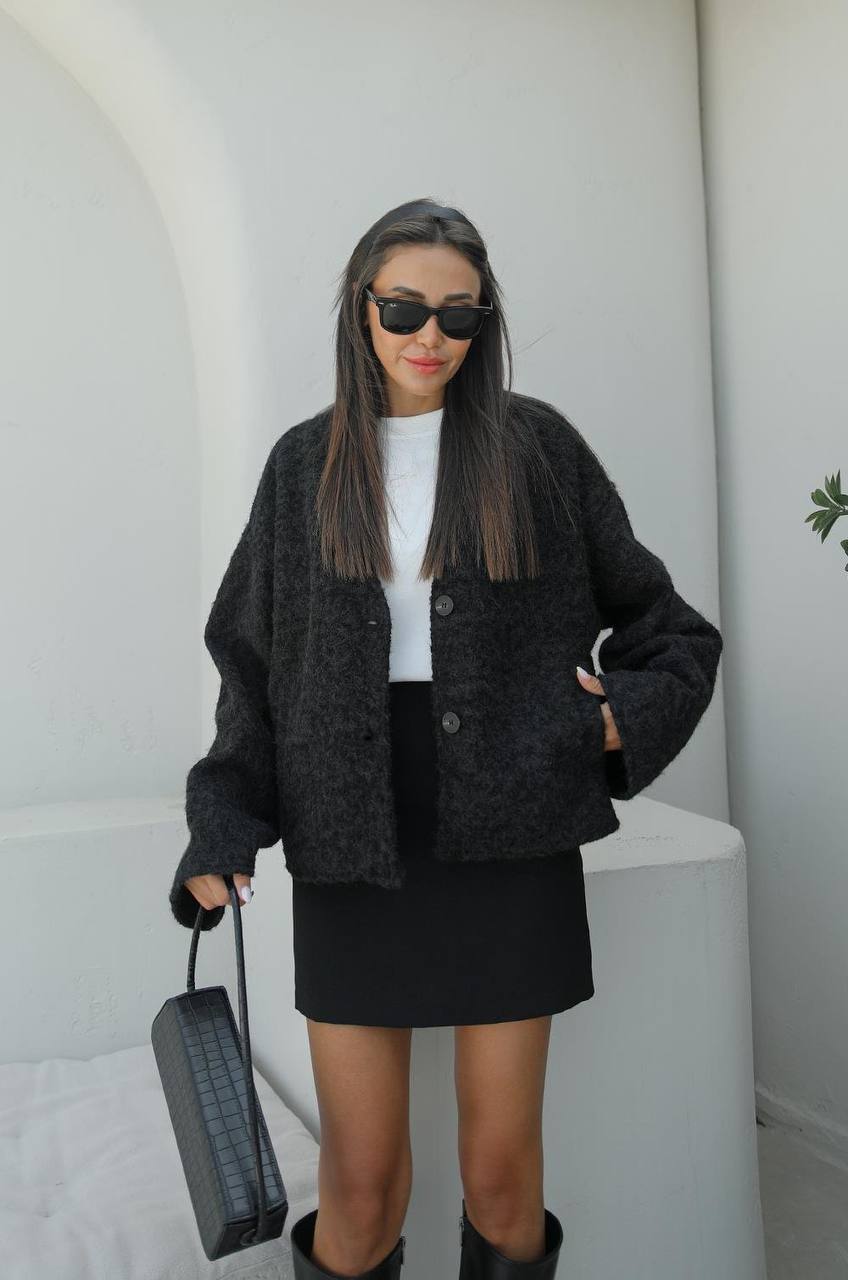 Oversized-Jacket Schwarz