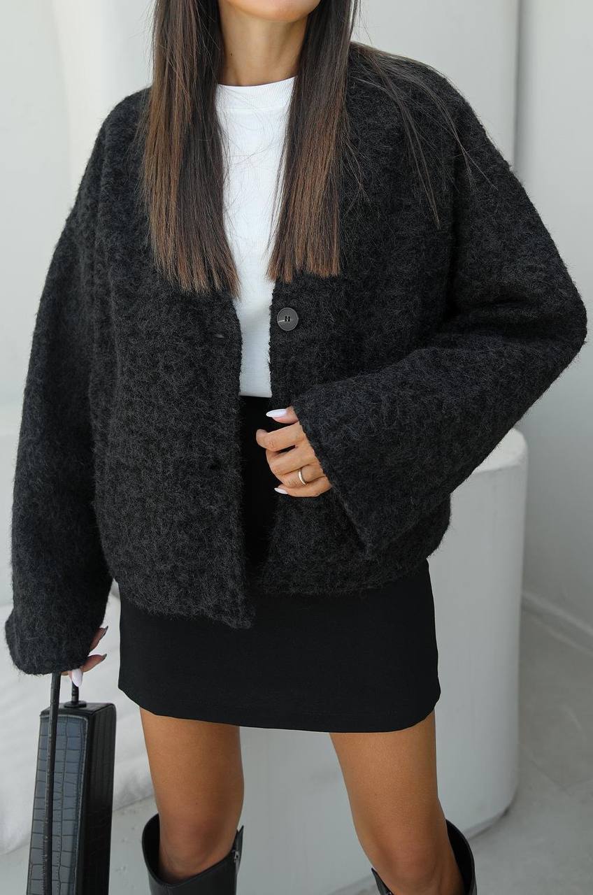 Oversized-Jacket Schwarz