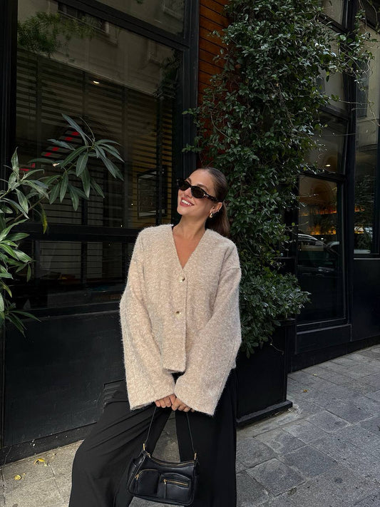 Oversized-Jacket Beige